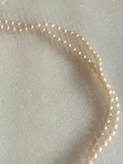 Peach Colored Faux Pearls Necklace • Made in Japan