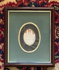 Vintage Carved Italian Shell Souvenir Cameo – The Spanish Steps, Rome – Framed