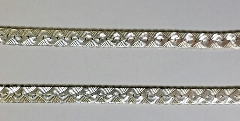Sterling Silver Italy Necklace 5mm Fancy Snake Link 20” Long