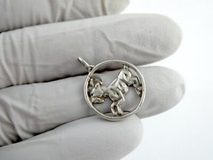 Vintage Sterling Silver Zodiac Ram Aries Pendant 1.8g 7/8 Inch Length