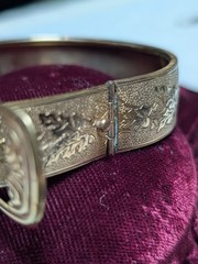 Victorian Buckle Bracelet Signed MARSH Pat Applied For. 2 In. By 2 1/2 In.