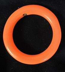 Vintage Givenchy Paris New York Runway Coral Orange Resin Lucite Bangle Bracelet