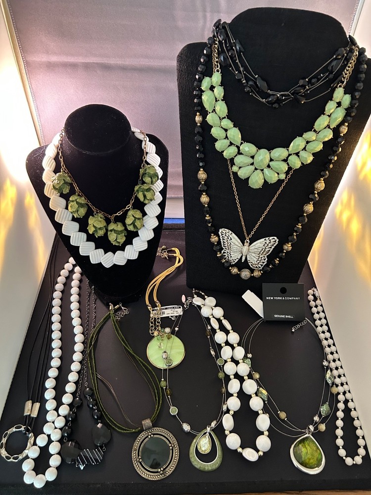 Vintage To Modern Costume Jewelry Lot 100% Wearable Or Resell Necklaces + J24