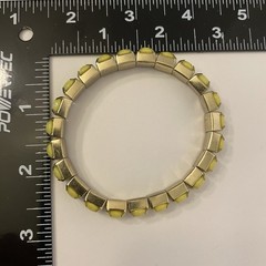 Vintage Yellow Pave Set Plastic Stone Stretch Bracelet Silver Tone Mid Century