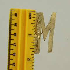 Vintage Mamselle Letter M Pin – Etched Brushed Goldtone – Initial