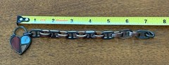 Vintage Nine West Lucite & Black Metal Chain Multi Color Heart Bracelet 7.5”