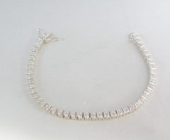 Sterling Silver 925 Cubic Zirconia Bar Link Tennis Bracelet 7.5″