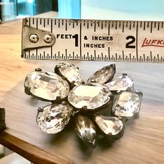 Eisenberg Original Vintage Fur Clip Rhinestone Brooch As Is