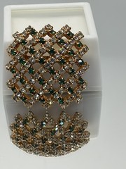 Austirian green and white crystal broach