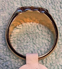 Vintage Uncas 14kt Gold Electroplate 3-Stone CZ Gypsy Ring Band – Men’s 11.25