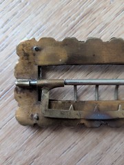 Antique 19th Century Gilt Enamel Victorian Belt Buckle Scarf Clasp
