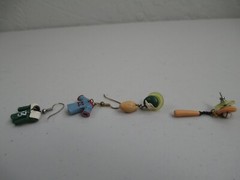 Vintage Sports Earrings hand made polymer clay baseball football