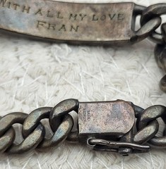 Vintage Napier 925 Sterling Silver ID Engraved Nameplate Curb Link Bracelet