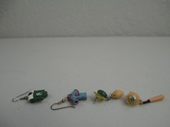 Vintage Sports Earrings hand made polymer clay baseball football