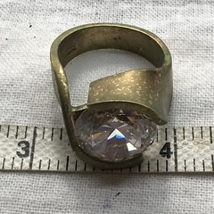Vintage 18KT GE Gold Plated & Cubic Zirconia Statement Look Ring varied sizes