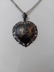 Siam Sterling Silver Pendant and Earrings Set Vintage Patina