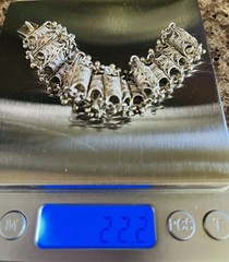 Antique European 800 Silver Filigree Bracelet 7.5 Inches Signed True Vintage