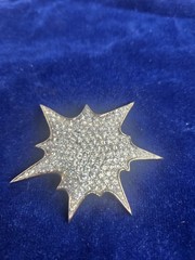 Vintage Jomaz Pavé Rhinestone Supernova Starburst Brooch Pin