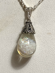 HOLIDAY SALE* ANTIQUE COLOSSAL 21MM FLOATING OPAL NECKLACE STYLE#1A-Sterling