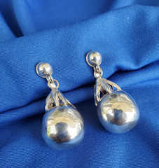 Original Vintage 925 Sterling Silver Dangle Drop Earrings Jewelry Gift Women