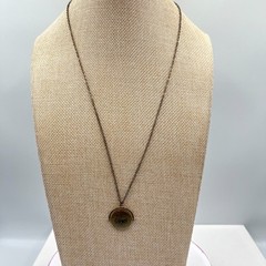 VTG Bronze Tone Cancer Zodiac Spinner Pendant Necklace Crystal Constellation