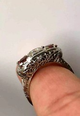 Art Deco Style Round Cut Lab Created Diamond 14K White Gold FN Engagement Ring