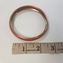 Pink Enamel Gold Tone Bangle Bracelet