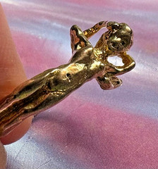 Lady Bodies Ring 24K GP Size 9 two Lesbian LGBT Gay Pride Original by JKL 820