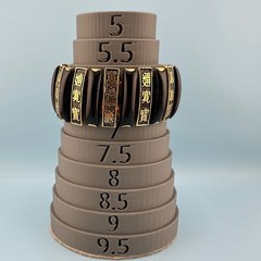 Vintage Bracelet Asian Panel Bar Expandable Stretch Link Gold Tone Black Enamel