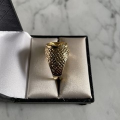 VTG Gold Plated Coin Ring Mounting Setting SZ 9.75