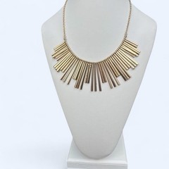 Vintage Liz Claiborne Gold Tone Fringe Collar Statement Necklace