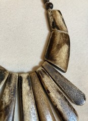 Vintage Cattle Horn Natural NATIVE Bib Necklace 23” Rustic Bohemian – AS IS