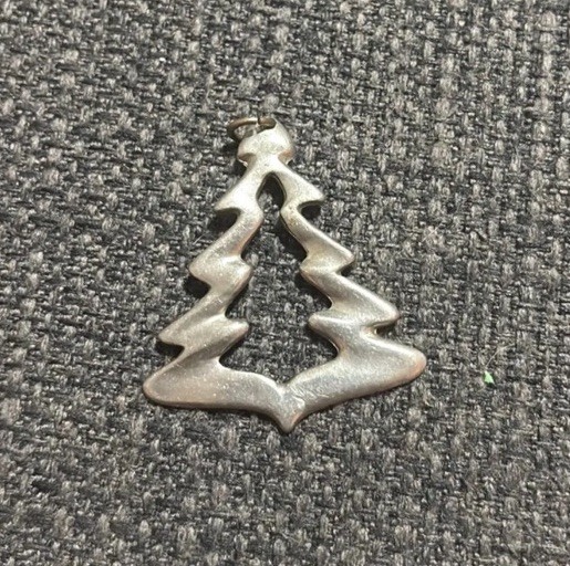 Pewter Maurice Milleur Christmas Tree Charm Pendant, Signed