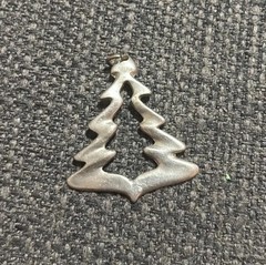 Pewter Maurice Milleur Christmas Tree Charm Pendant, Signed
