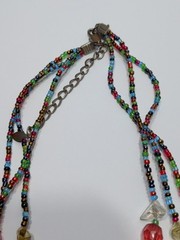 ✨VINTAGE✨ EsMor Bohemian Painted Bead Necklace 3 Strands Hand Strung Fabulous