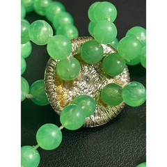Vintage Lucite Bead Tassel Necklace Green UV Reactive Glow Jewelry