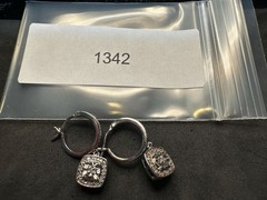 3.51g Vintage Sterling Silver 925 Pattern Dangle Earrings Sparkling M