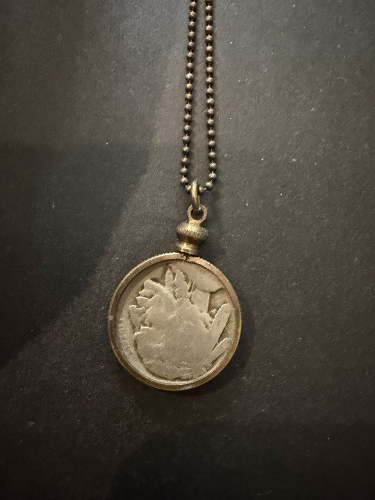 Vintage Hand Carved Buffalo Nickel Hobo Coin Pendant Necklace Folk Art Jewelry