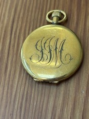 ANTIQUE Daggett & Clap VICTORIAN GOLD FILL LOCKET PENDANT Ivy Design 11.1g