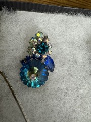 🌟Rare Book Set🌟Juliana D&E Peacock Blue Margarita Rhinestone Pendant Earrings