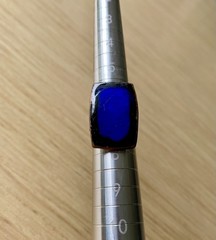 MCM Scandinavian made in Denmark Copper and Blue Enamel Vintage Adjustable Ring
