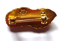 Vintage Jimmy Carter Gold Tone Peanut Brooch/Pin Signed Union Made I.J.W.