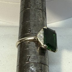 Antique American Art Deco 30s White Gold Natural Diamond Ring 3.6 Gram Size 6.25
