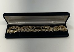 Vtg Christian Dior Gold Plated Fancy Link Chunky Chain Choker 17.75” L x .5″ W