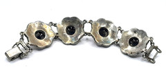 Antique 1900’s Rice Weiner “Estruscana” Panel Bracelet Antique Silver Tone 7″