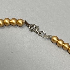 Gold Simulated Pearls Graduating Shiny Beads Rondelle Rhinestone Spacers 17″