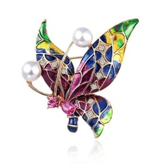 Vintage Art Nouveau Style Fairy Nymph Pendant Butterfly Brooch Shawl Pin Jewelry