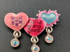 Vintage “Nana Means Love” Rhinestones Enamel Brooch Pin 2″ Mother’s Day Gift