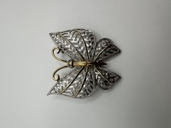 Vintage AVON Silver and Gold Butterfly Brooch 4.5cm BB6