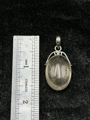 Handmade Sterling Silver Natural Rutilated Quartz Stone Vintage Pendant